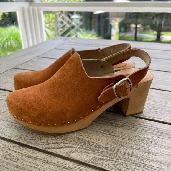 Kulikstyle Womens Suede Clogs with Wooden Heel Size 8 US 39 EU - Picture 1 of 7